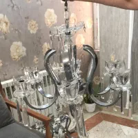 فروش دو عدد  لوستر  شیش شعله استیل