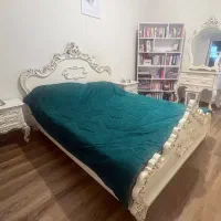 سرویس خواب دونفره مجلل طرح فرانسوی + تشک رویال طبی