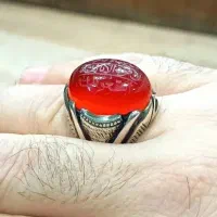 عقیق خراسان حکاکی شده دست دو