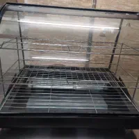 یخچال ویترینی شیرینی تر و گرمکن پیراشکی دو سینی