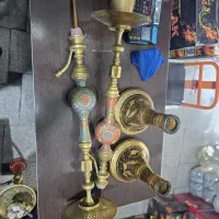 دو عدد قلیان عربی مینا کاریی شده تمام برنج
