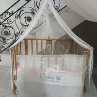 تخت 3 کاره کودک و نوزاد جنس چوب واقعی همراه تشک|تخت و صندلی بچه|آستارا, |دیوار