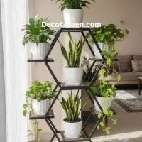 پایه گلدان استند گلدان فلزی مدل کندو پلاسpvc ضدآب