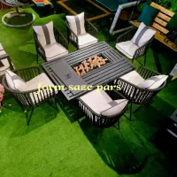 میزو صندلی باغی/میز صفحه شیشه ای