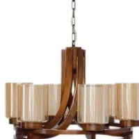 لوستر۶شاخه چوبی سالم