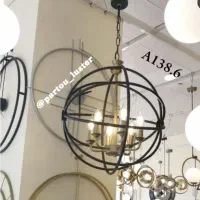 یه عدد لوستر کروی قطر 45 رنگ مشکی کوره ای|لوستر و چراغ آویز|کرج, فاز ۱ مهرشهر|دیوار
