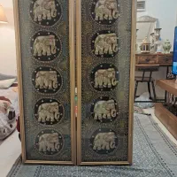 تابلو فیل نفیس کاره هندوستان جفت  ابعاد ۴۴در۱۴۴