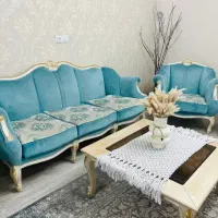 مبل هفت نفره با جلو مبلی و دو عسلی|مبلمان خانگی و میز عسلی|خرمآباد, |دیوار