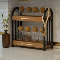 استند فلزی با طبقات چوبی