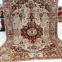 سه متری قشقایی کف ساده یاسی طوسی گل ابریشم|فرش|تهران, حر|دیوار