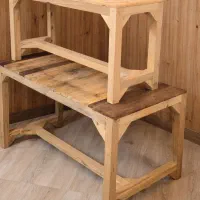 نیمکت چوبی صندلی میز چوبی