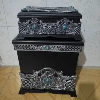 سطل وجادستمال کاغذی نگین فیروزه ای|صنایع دستی و سایر لوازم تزئینی|نظرآباد, رسالت|دیوار