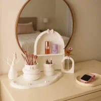 شلف آرایشی پینترستی|کتابخانه، شلف، قفسههای دیواری|شاهین دژ, |دیوار