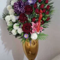 گل با گلدان