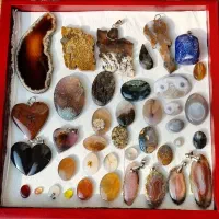 سنگ عقیق شجر سلیمانی رنگی پلاک گردنی نگین انگشتر