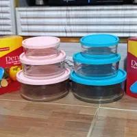 ظرف سه تیکه ی شیشه ای