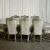 میز غذا خوری استیل سلطنتی ۸ نفره