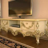 میز تی وی و آینه کنسول چوبی