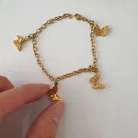 دستبند استیل پروانه رنگ طلایی