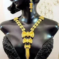 سرویس گردنبند نقره فیوژن آبکاری طلا(کپی طلا)کد9