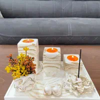 ست جاشمعی سنگی|صنایع دستی و سایر لوازم تزئینی|تربت جام, کلالی|دیوار