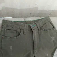 شلوار کتان بوت کات سبز یشمی سایز ۴۰ تا ۳۸