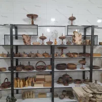 سینی .قندون .کاسه .اردوخوری چوبی|ظروف سرو و پذیرایی|یزد, |دیوار