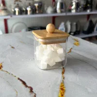 قندان پیرکس وارداتی درب چوبی بامبو
