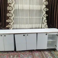 فروش 2 عدد قفسه چوبی ام دی آف و 3 عدد کابینت|کتابخانه، شلف، قفسه‌های دیواری|شوشتر, |دیوار