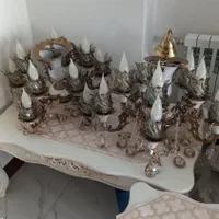 یک جفت لوستر برنز ۵شاخه|لوستر و چراغ آویز|تهران, خاک سفید|دیوار