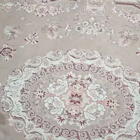 یک جفت فرش 9متری کرم تمیز شسته شده