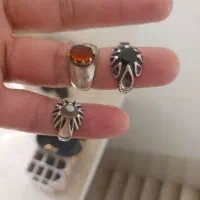 سه انگشتر نقره عقیق ضابتی ویاقوت معدنی و بابا قوری|جواهرات|یزد, |دیوار