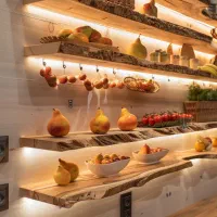 شلف دیواری چوب دفورمه روستیک بسیار مستحکم|کتابخانه، شلف، قفسههای دیواری|اهواز, پادادشهر|دیوار