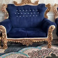 مبل سرمی طلایی ۱۱نفره با ۵ عسلی