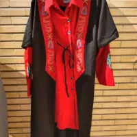 مانتو کتان مجلسی با گلدوزی چشم‌نواز سایز ۴۶