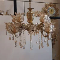 لوستر ۱۰شاخه ۱۵شعله واژگون سنگین پرکار برنز سوگلی|لوستر و چراغ آویز|زنجان, |دیوار