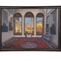 تابلو نقاشی رنگ و روغن خانه عامری ها کاشان