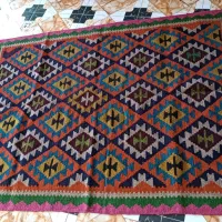 گلیم پشمی دورو سفت بافت بدون سرکجی ابعاد ۱.۵ دز۲|گلیم، جاجیم، گبه|شیراز, شاهچراغ|دیوار