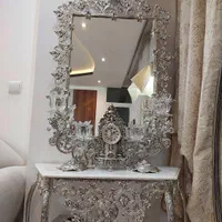 ست کامل آینه و شمعدون و ساعت تمام برنج|صنایع دستی و سایر لوازم تزئینی|اصفهان, احمدآباد|دیوار