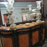 کنسول تمام چوب و شمعدان کار دست