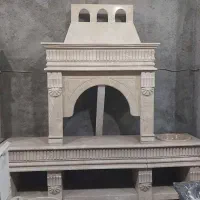 تزیینات سنگ حسینی انواع باربیکیو سنگی روشویی