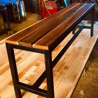 نشیمن چوب و ام دی اف پایه فلزی