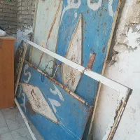درب حیاط درب ورودی پنجره ۲در۲ فرم درب چوبی ۲عدد