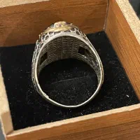 انگشتر نقره ترک رکاب سپر و شمشیر سنگ یاقوت وارداتی|جواهرات|رشت, معلم|دیوار