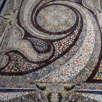 فرش ۹ متری ۷۰۰ شانه نگین زمرد مشهد در حد نو