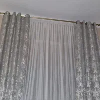 والان پرده پانچ مخمل پتینه طوسی، کرم،زرشکی نونو