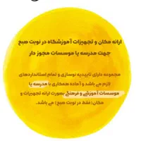ارائه مکان وتجهیزات آموزشگاه برای مدرسه یا موسسه