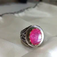 انگشتر رکاب مردانه یاقوت فیروزه زمرد