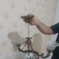 لوستر برنجی و بلور