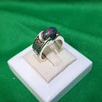 انگشتر نقره (سنگ بلک اوپال اتیوپی)